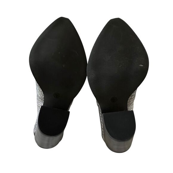 Jane And The Shoe Liesel Womens Size 6 Mule Silver Heel Textured Clogs - Picture 6 of 11